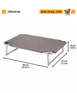 Cuccia lettino per cani 'dream 80' in alluminio, 84x54x18 cm - ferplast